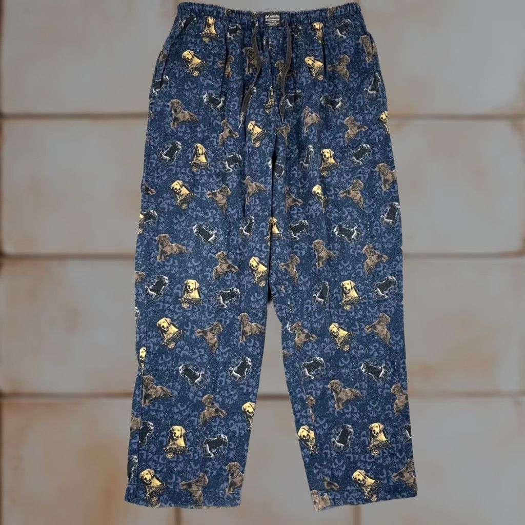Vintage Columbia Pajama Pants Mens M Blue Labrador Dog Print Lounge Sleepwear Size US 31 - 1 Thumbnail