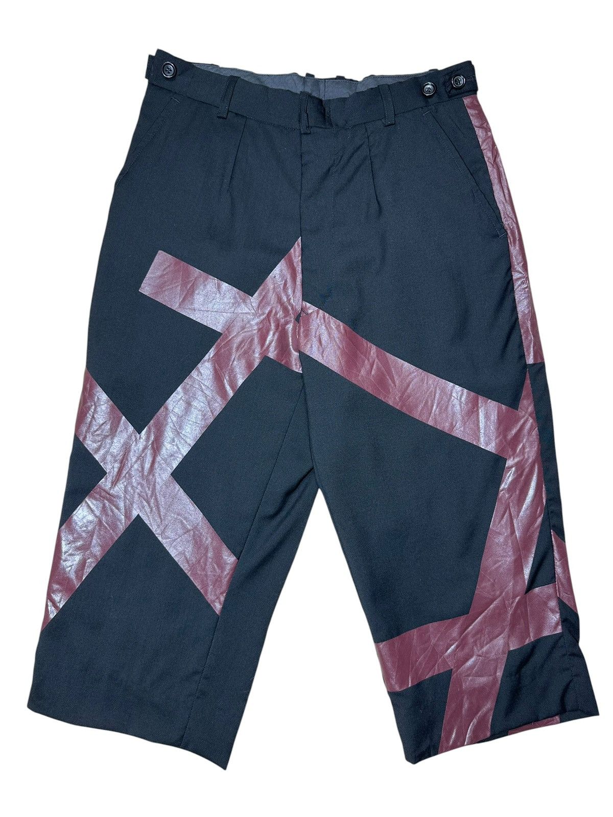 Masaki Matsushima wool blend pigment line printed pants.