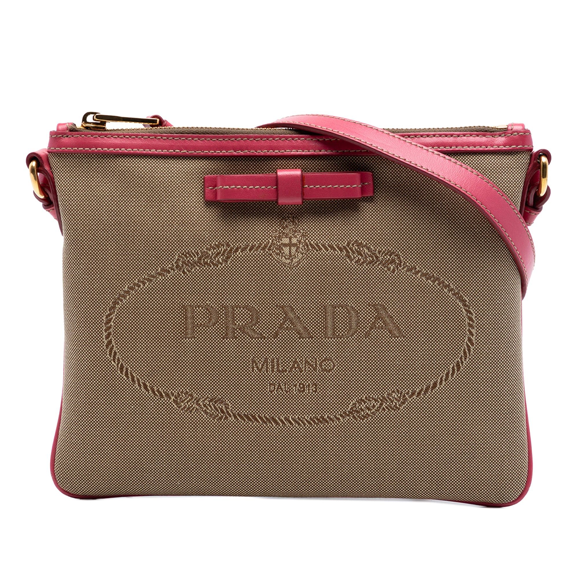 Prada Canvas Canapa Logo Bow Crossbody Size ONE SIZE - 1 Thumbnail