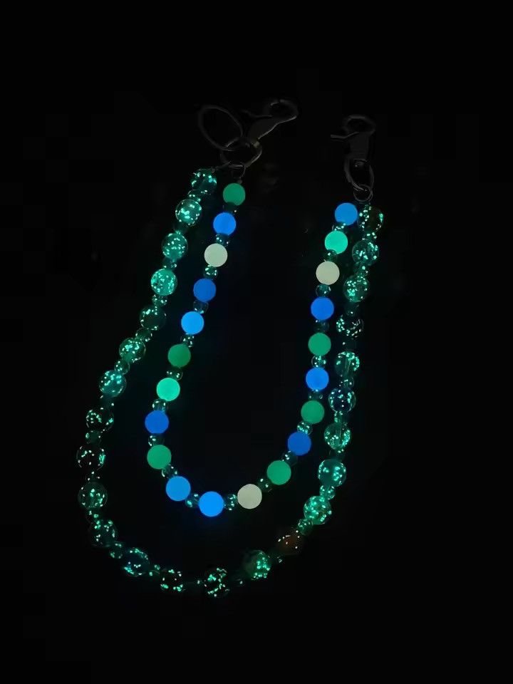 Japanese Brand Layered Luminous Glass Bead Wallet chain Size ONE SIZE - 6 Thumbnail