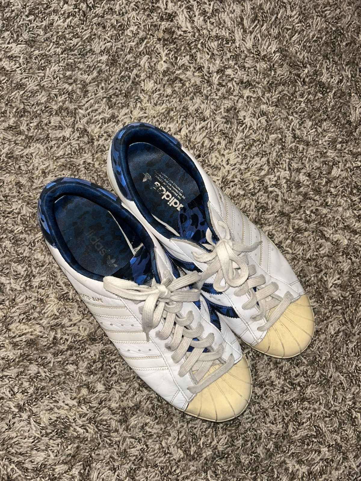 Adidas × Bape × Undefeated Adidas x babe x undftd rare superstar blue/white 11.5 Size US 11.5 / EU 44-45 - 6 Thumbnail