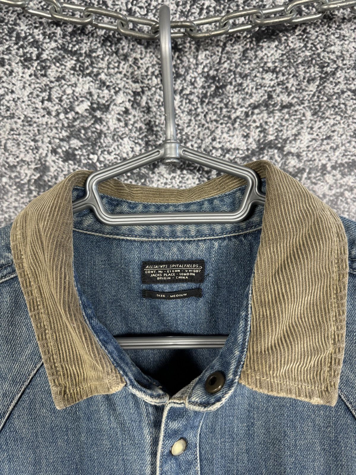 Allsaints Allsaints Spitalfields Bedford Denim Shirt Snap Button Sz M Size US M / EU 48-50 / 2 - 7 Thumbnail