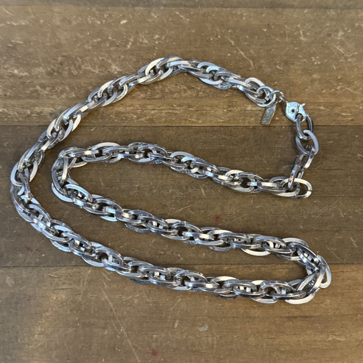Monet Vintage Monet silver tone chunky doubled oval link necklace Size ONE SIZE - 3 Thumbnail