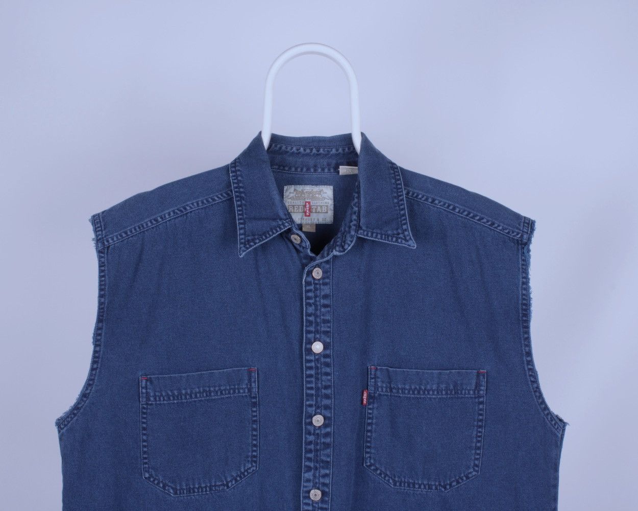 Levi's × Vintage LEVIS Red Tab Vintage 90's Blue Jeans Vest Jacket Size US XL / EU 56 / 4 - 3 Thumbnail