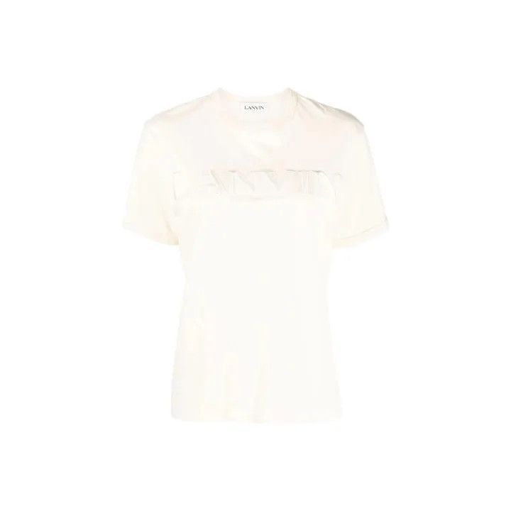 Lanvin Lanvin SS22 Letter Print Short Sleeve T-Shirt 0079 Size S / US 4 / IT 40 - 1 Thumbnail