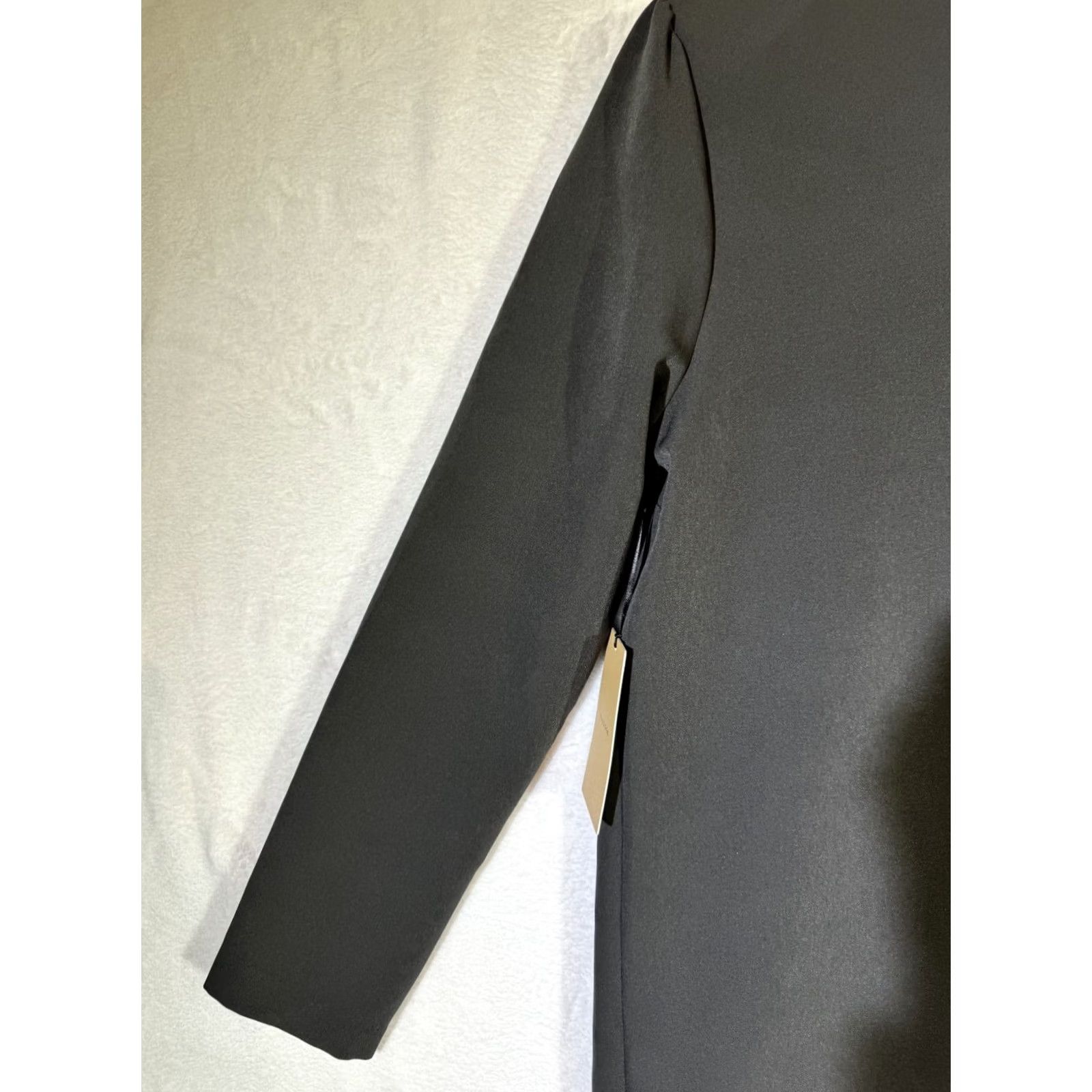 Vintage VINTAGE Halogen Women’s Shift Dress Small Black Polyester Stretch Tie Neck Pullover Size S / US 4 / IT 40 - 7 Thumbnail