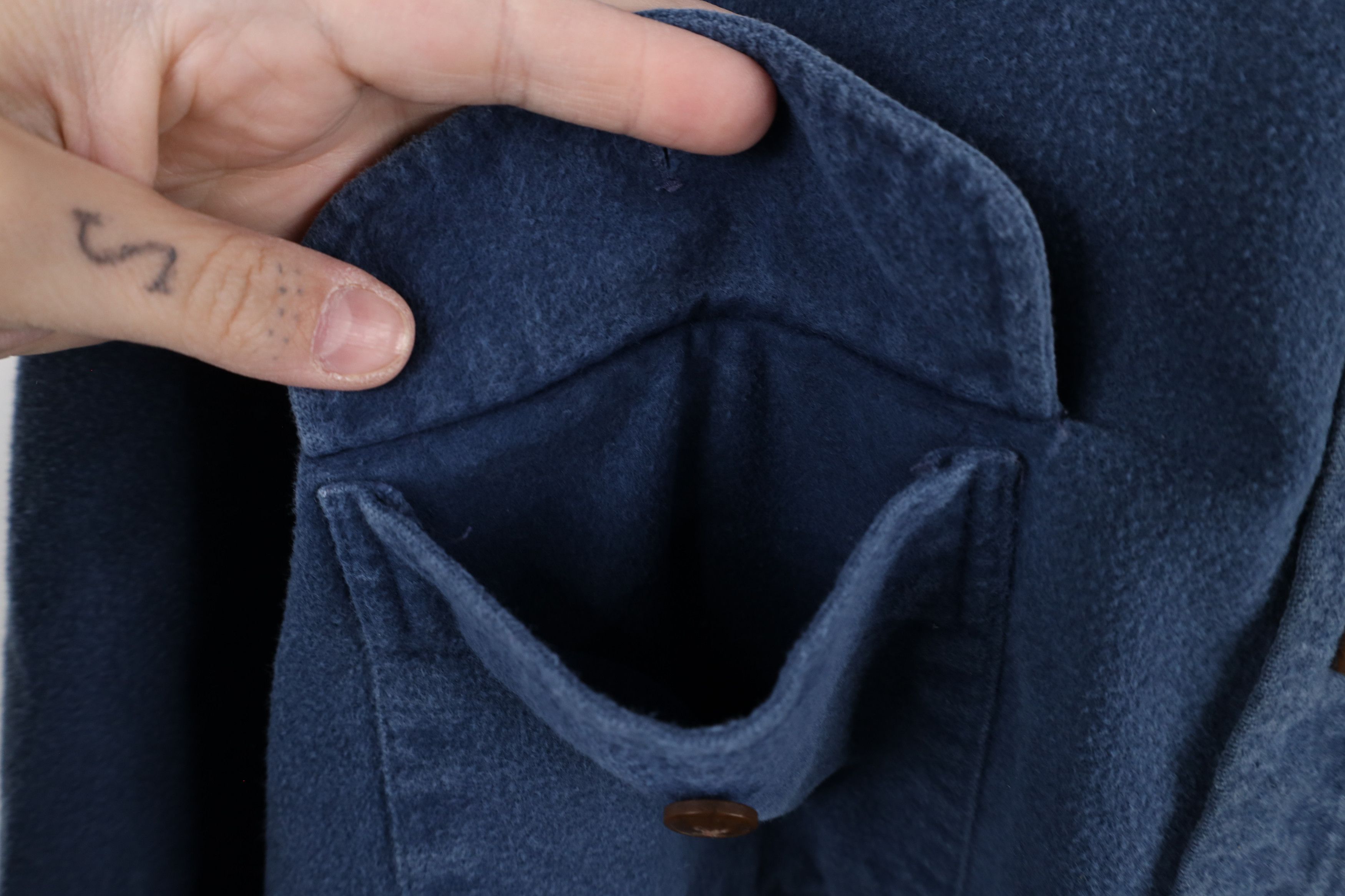 Vintage Vintage 90s Streetwear Chamois Cloth Button Shirt Blue Size US L / EU 52-54 / 3 - 8 Thumbnail