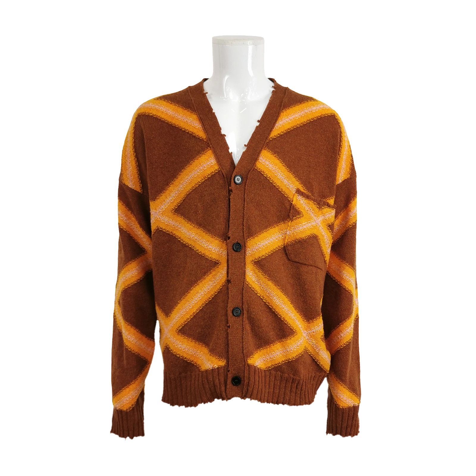 Marni Marni Geometric Pattern Wool Cardigan Size 52 Size US L / EU 52-54 / 3 - 1 Thumbnail