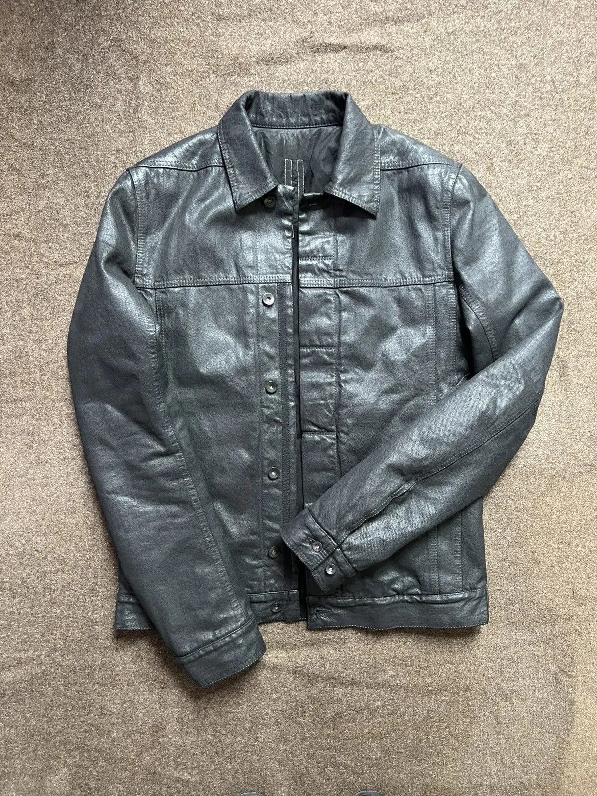 Rick Owens Archive waxed denim jacket Size US S / EU 44-46 / 1 - 5 Thumbnail