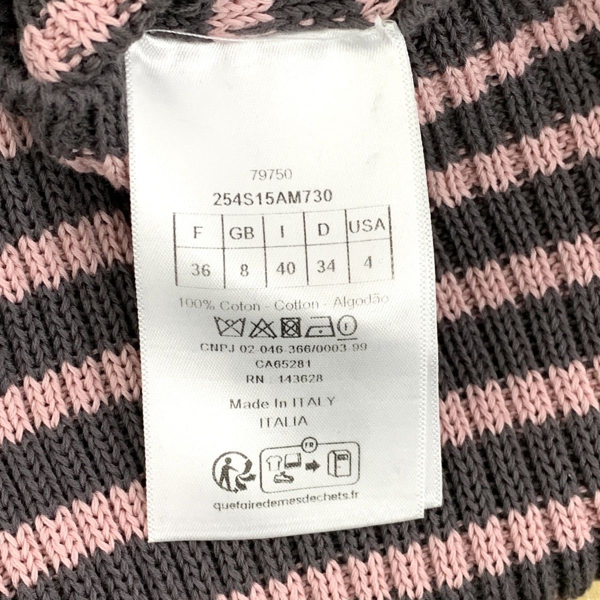Dior Dior Stripe Intarsia Letter Short Sleeve Knit Top K26WX Size S / US 4 / IT 40 - 7 Thumbnail