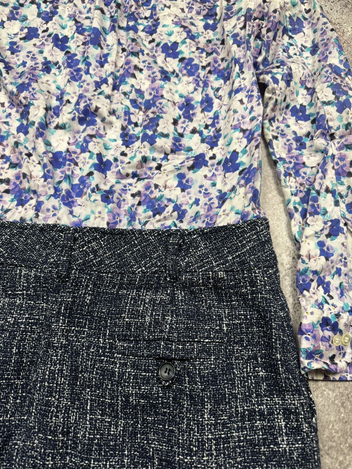Dolce & Gabbana Dolce Gabbana D&G Floral Tweed Shirt/Skirt Dressed Rare Size S / US 4 / IT 40 - 13 Thumbnail