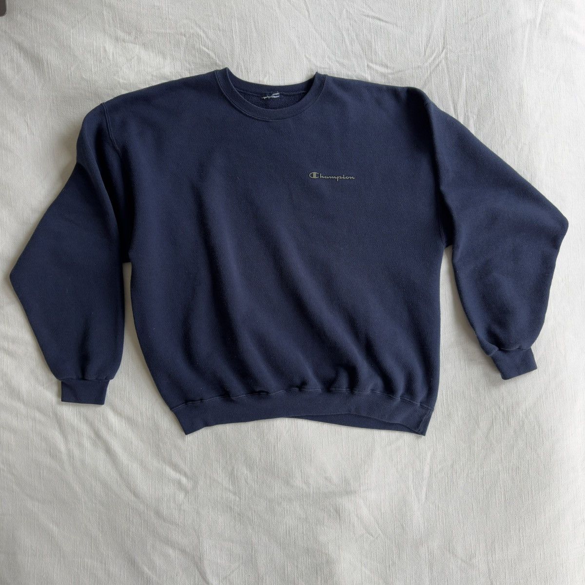 Champion VINTAGE Y2k CHAMPION felt logo crewneck - navy Size US L / EU 52-54 / 3 - 2 Thumbnail