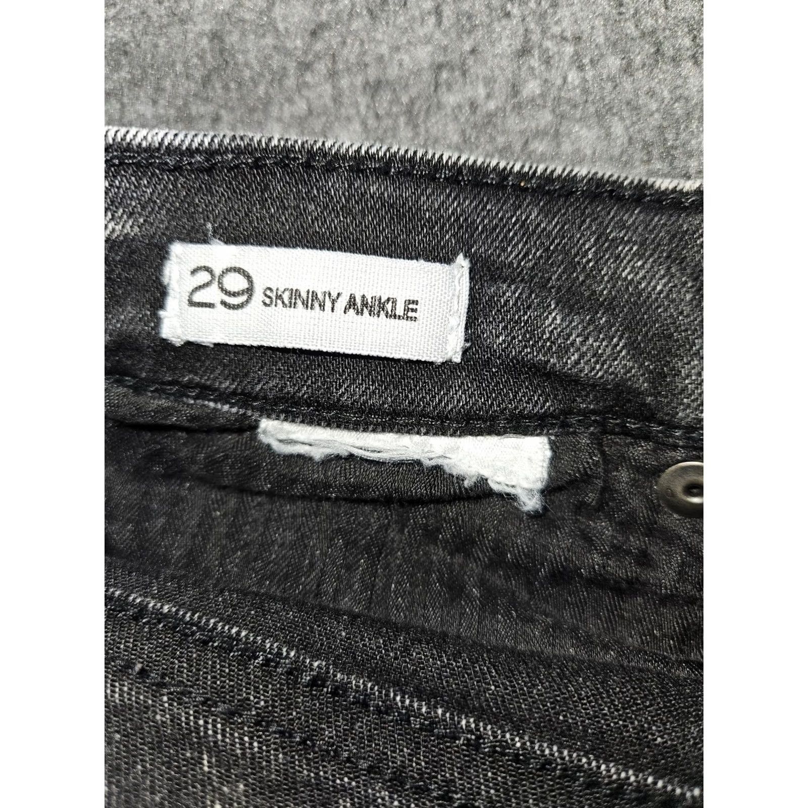 Banana Republic Banana Republic Jeans Skinny Womens 29 Charcoal Distressed Denim Ankle Rise Low Pockets Slim Size 29" - 3 Thumbnail