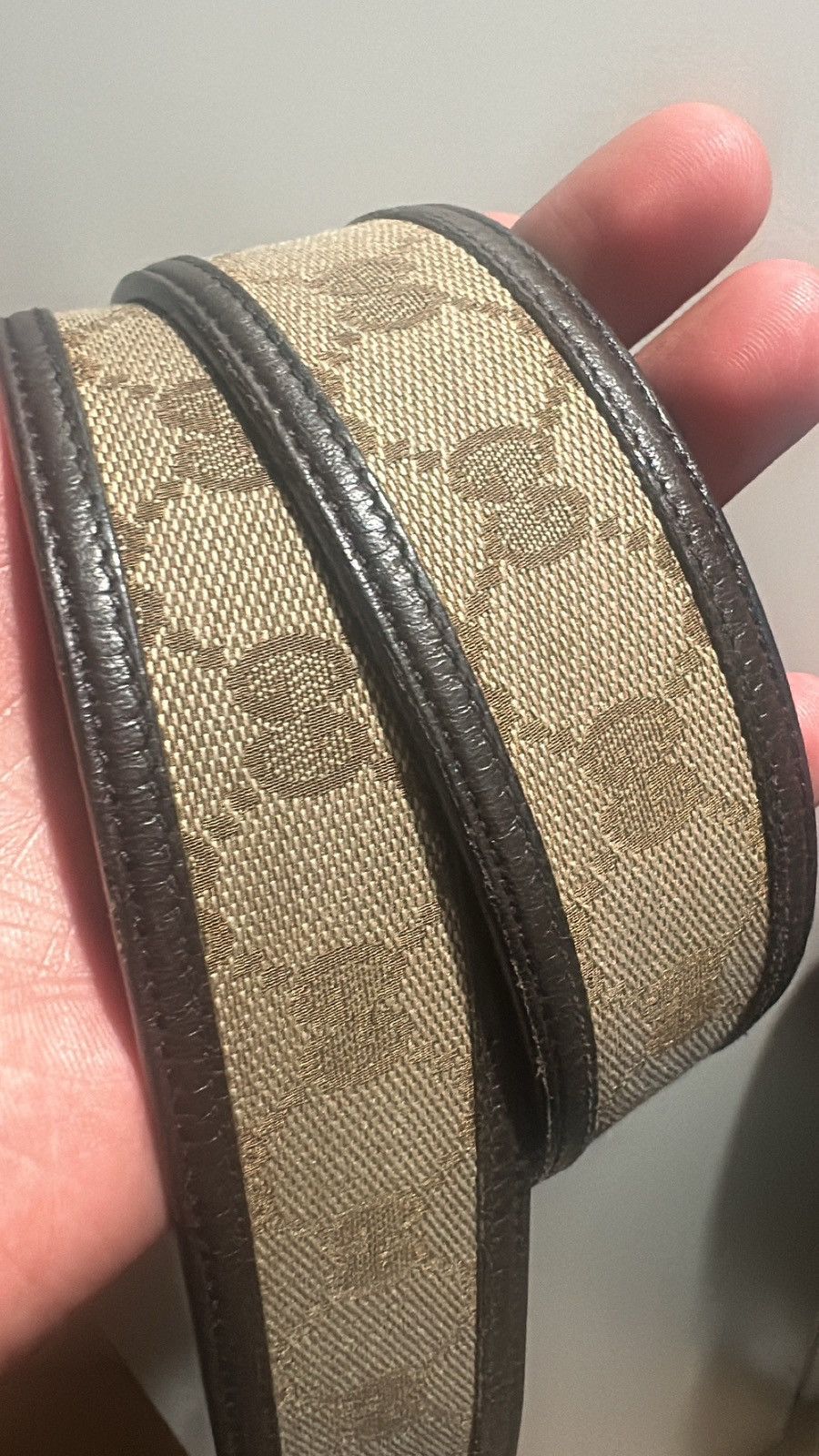 Gucci Guccissima Brown and Beige Canvas Leather Trim