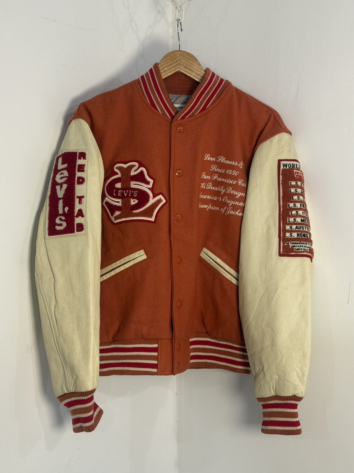 Levi's Vintage Clothing Levi's Wool Varsity Jacket Red Tab 90s Size US M / EU 48-50 / 2 - 1 Thumbnail