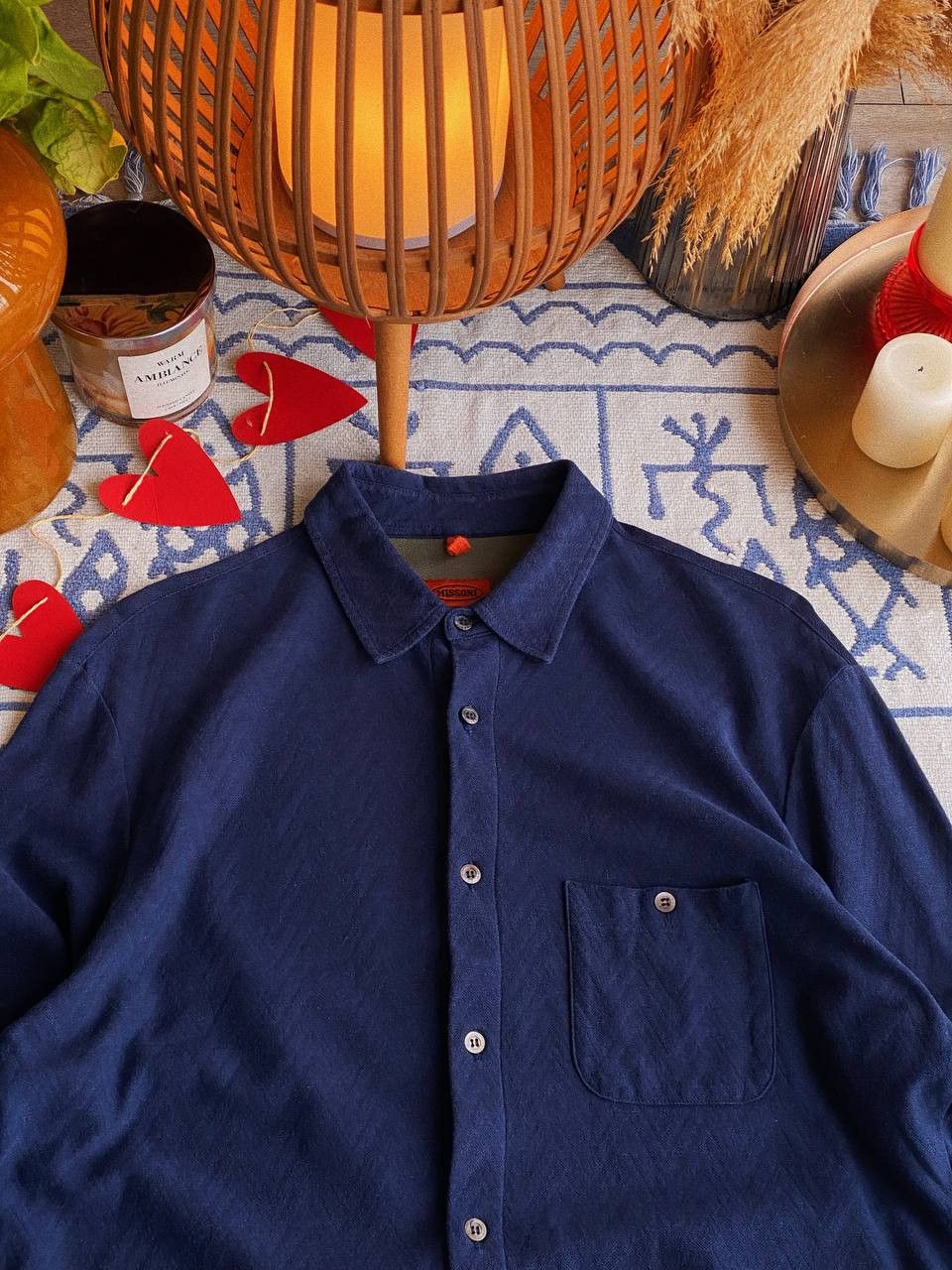 Missoni Missoni Shirt Navy Zigzag Pattern Size US M / EU 48-50 / 2 - 7 Thumbnail