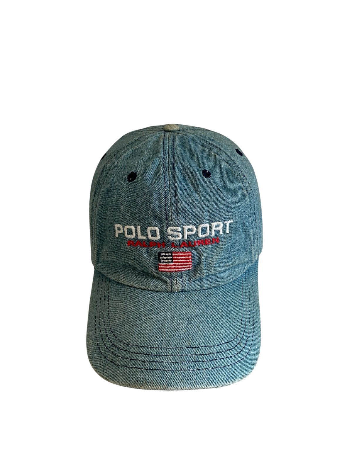 Polo Ralph Lauren 💥Vintage Polo Sport Denim Cap Size ONE SIZE - 1 Thumbnail