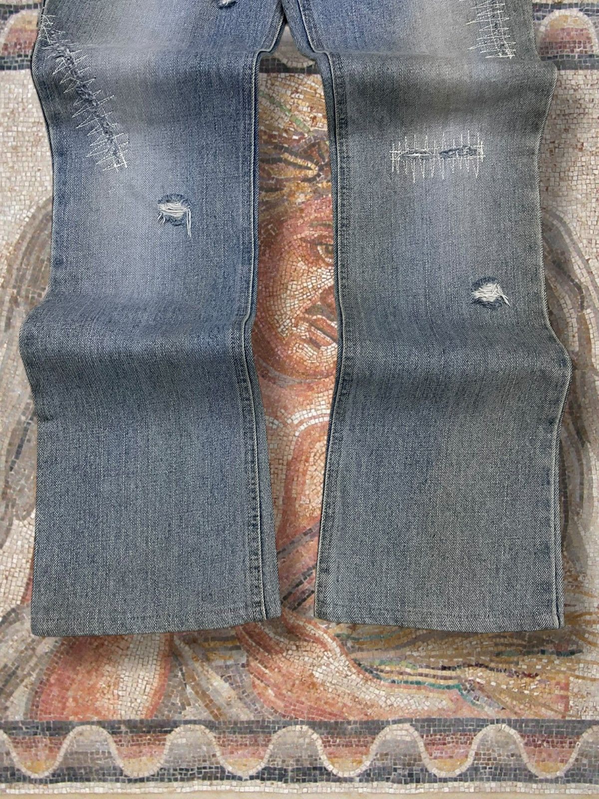 Tornado Mart Vintage 1990s Japan Designer Real Blue Interplanet Flared Size US 28 / EU 44 - 3 Thumbnail