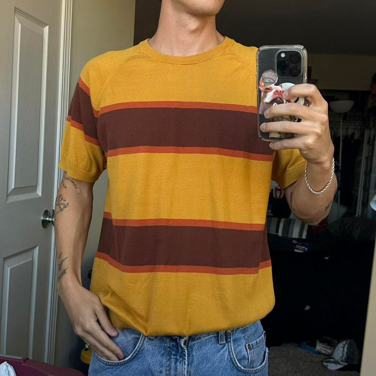 Supreme Supreme SS17 Short Sleeve Knit Striped Short Sleeve Sweater Size US L / EU 52-54 / 3 - 2 Thumbnail