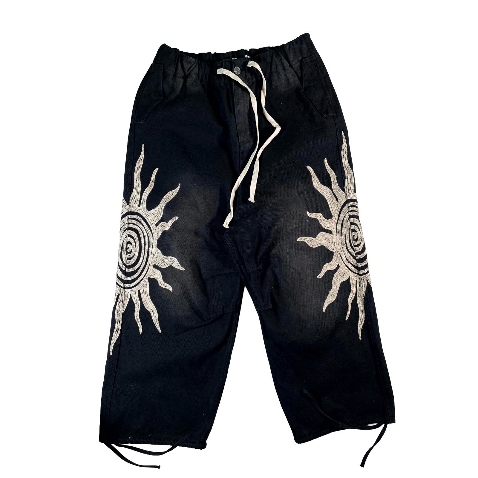 Vale Vale Sun Logo Cargo Black Pants Size US 32 / EU 48 - 1 Thumbnail