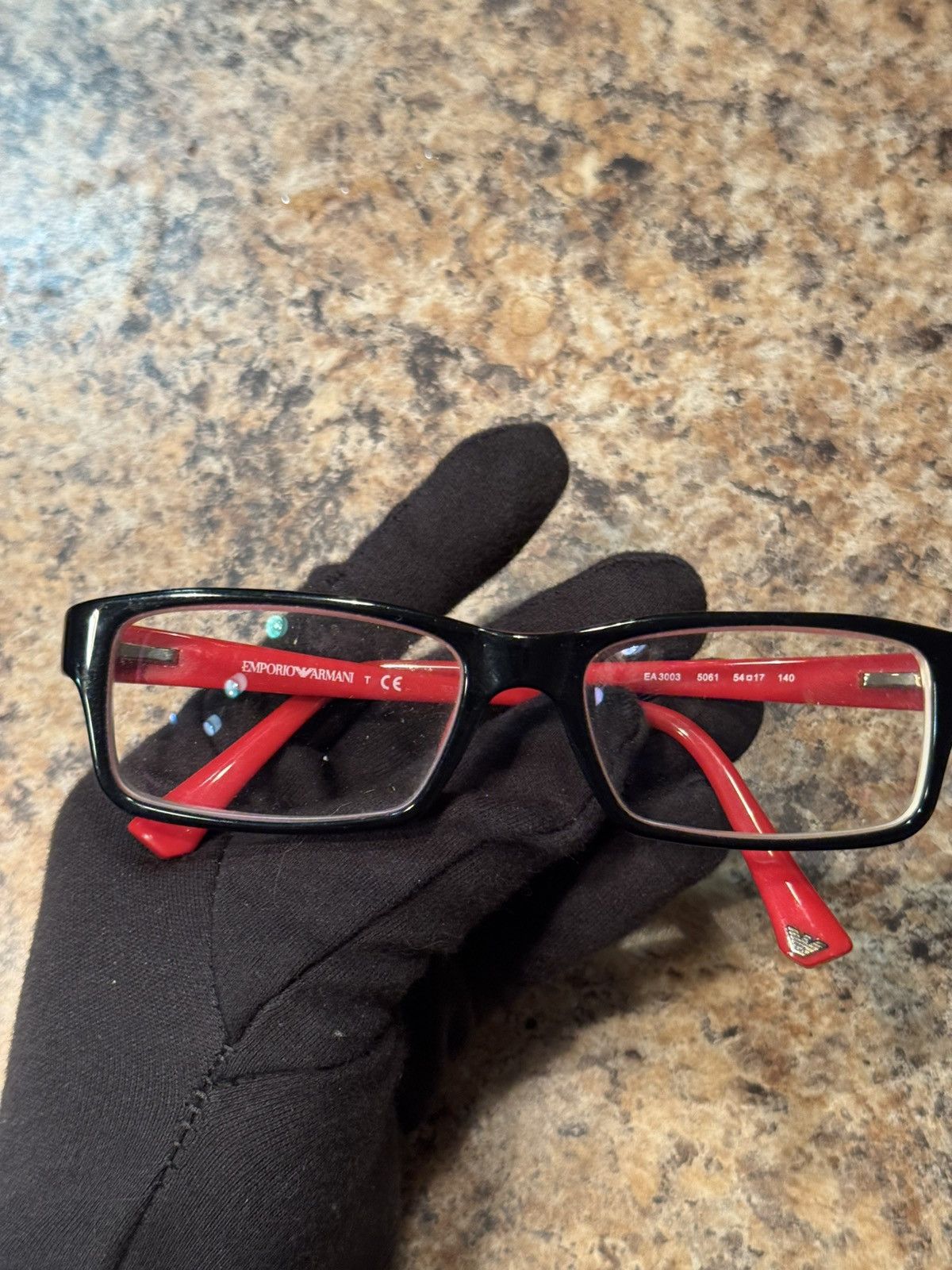 Emporio Armani Emporio Armani EA3003 Black & Red Optical Glasses Size ONE SIZE - 3 Thumbnail