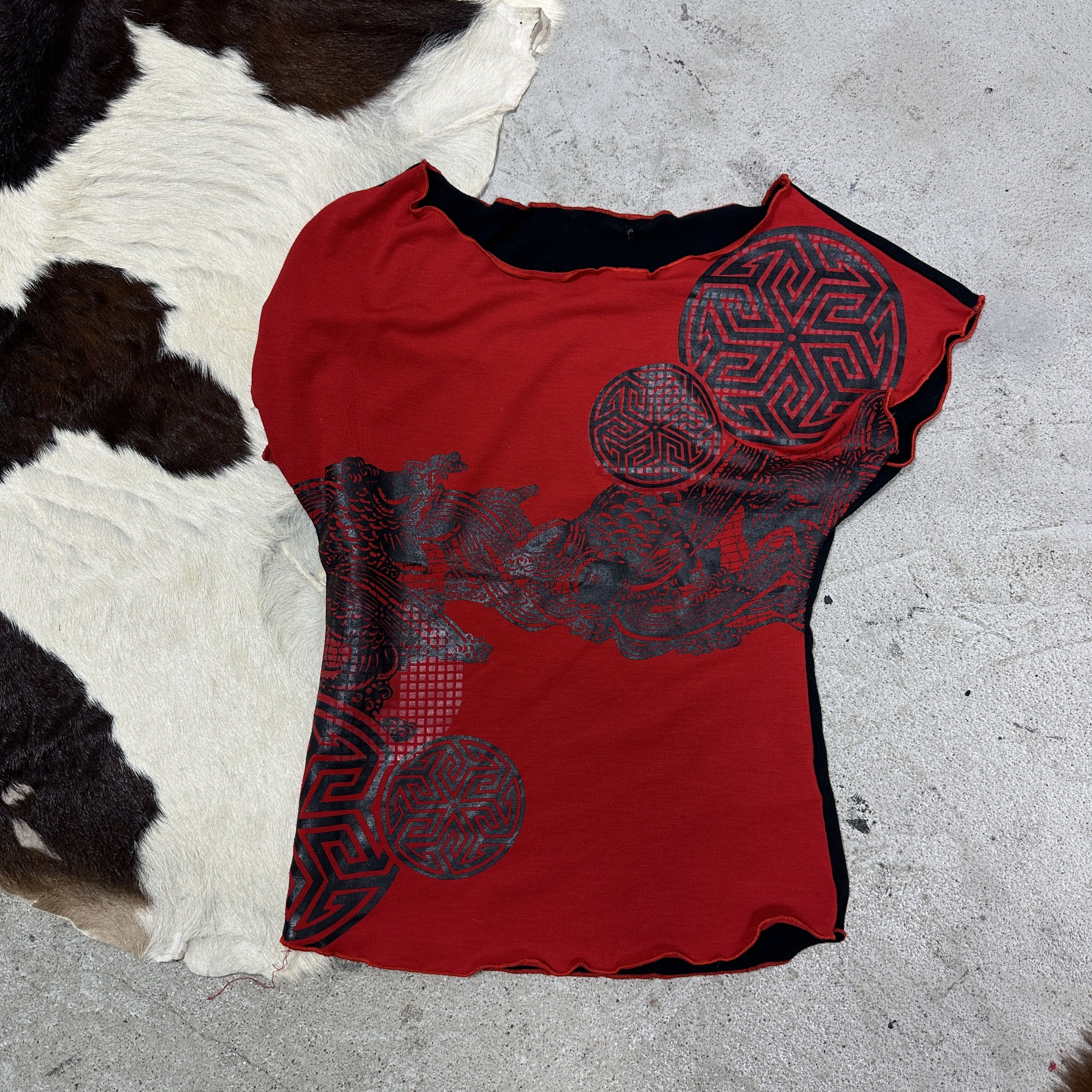 Vintage Vintage Avant Garde Grunge Printed Top Y2K Size S / US 4 / IT 40 - 2 Thumbnail