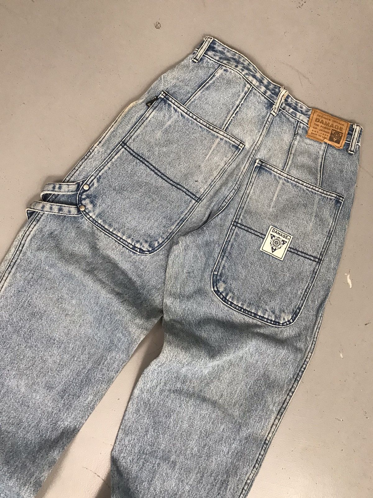 Vintage OLD MONEY DAMAGE DOUBLE KNEE DENIM Size US 30 / EU 46 - 4 Thumbnail