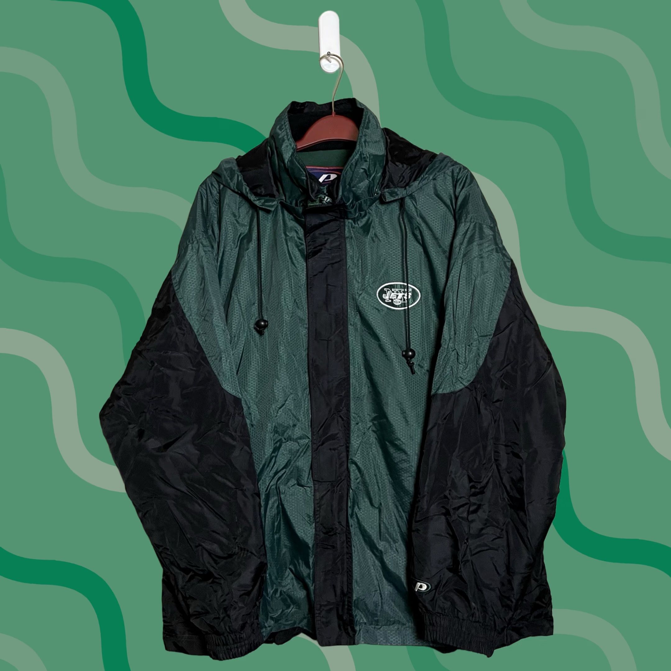 Pro Player Vintage 90s NFL New York Jets Double Jacket Puffer Fleece Lined Size L Green E564 Size US L / EU 52-54 / 3 - 1 Thumbnail