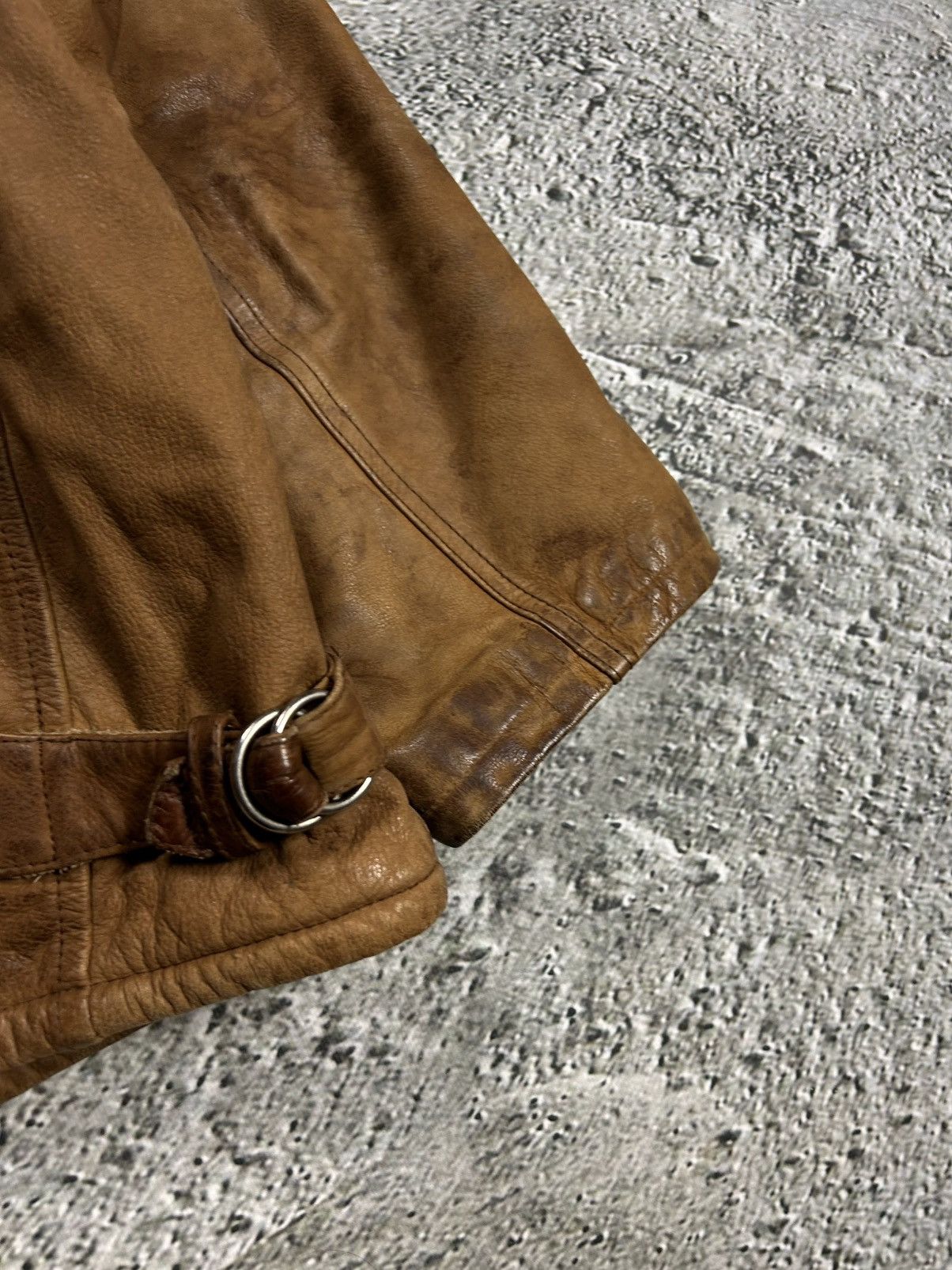 Vintage Vintage Leather Jacket Wool Lining Viscose Brown FourX Size US L / EU 52-54 / 3 - 12 Thumbnail