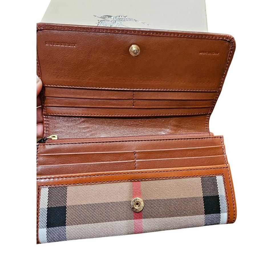 Louis Vuitton Burberry House Check Fabric & Leather Leighton Wallet Size ONE SIZE - 9 Thumbnail