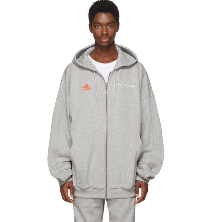 Gosha Rubchinskiy x Adidas Oversized Zip Up Hoodie Grey