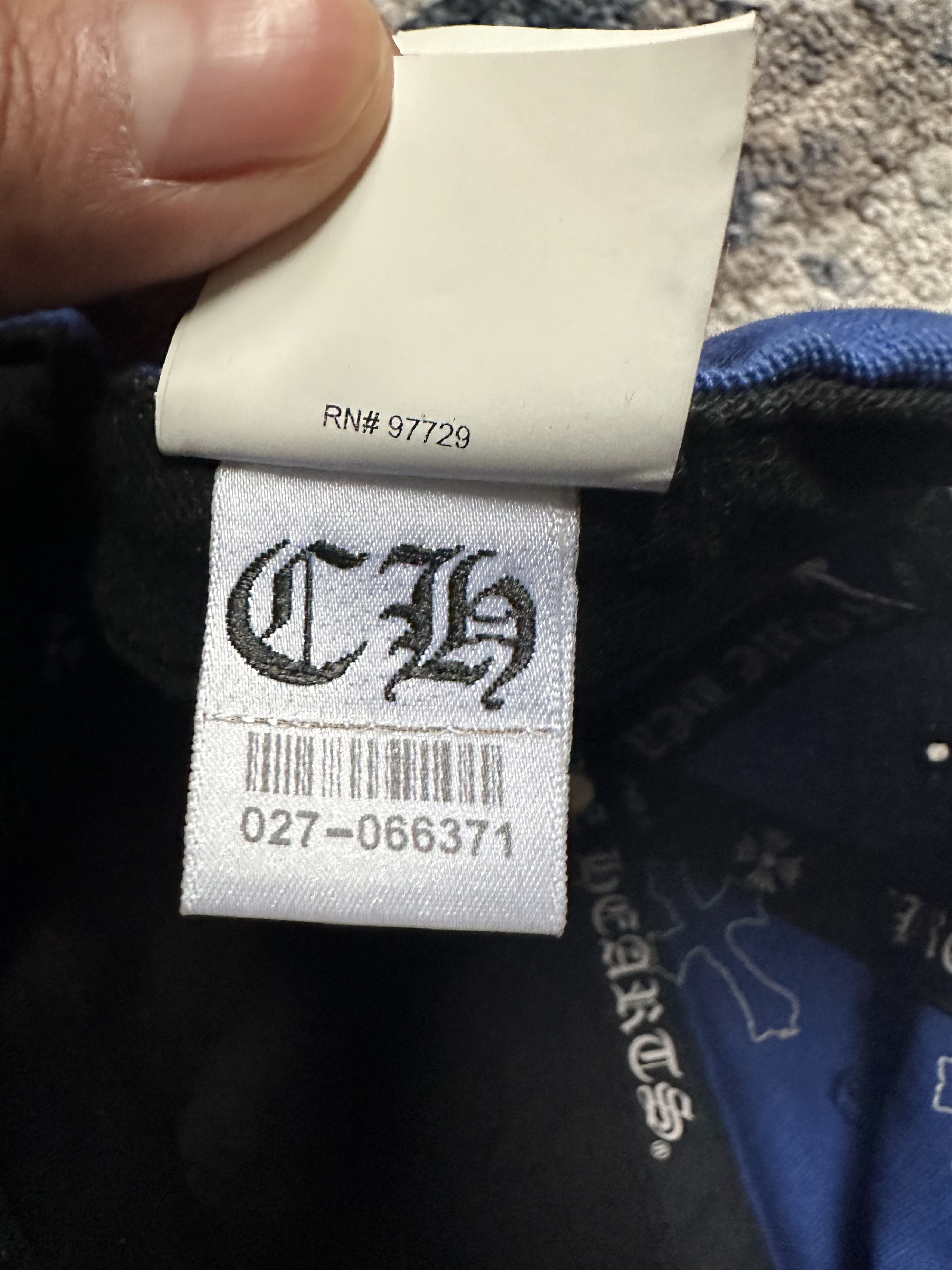Chrome Hearts Chrome Hearts - Leather Cross Patch - Blue Baseball Hat Size ONE SIZE - 14 Thumbnail