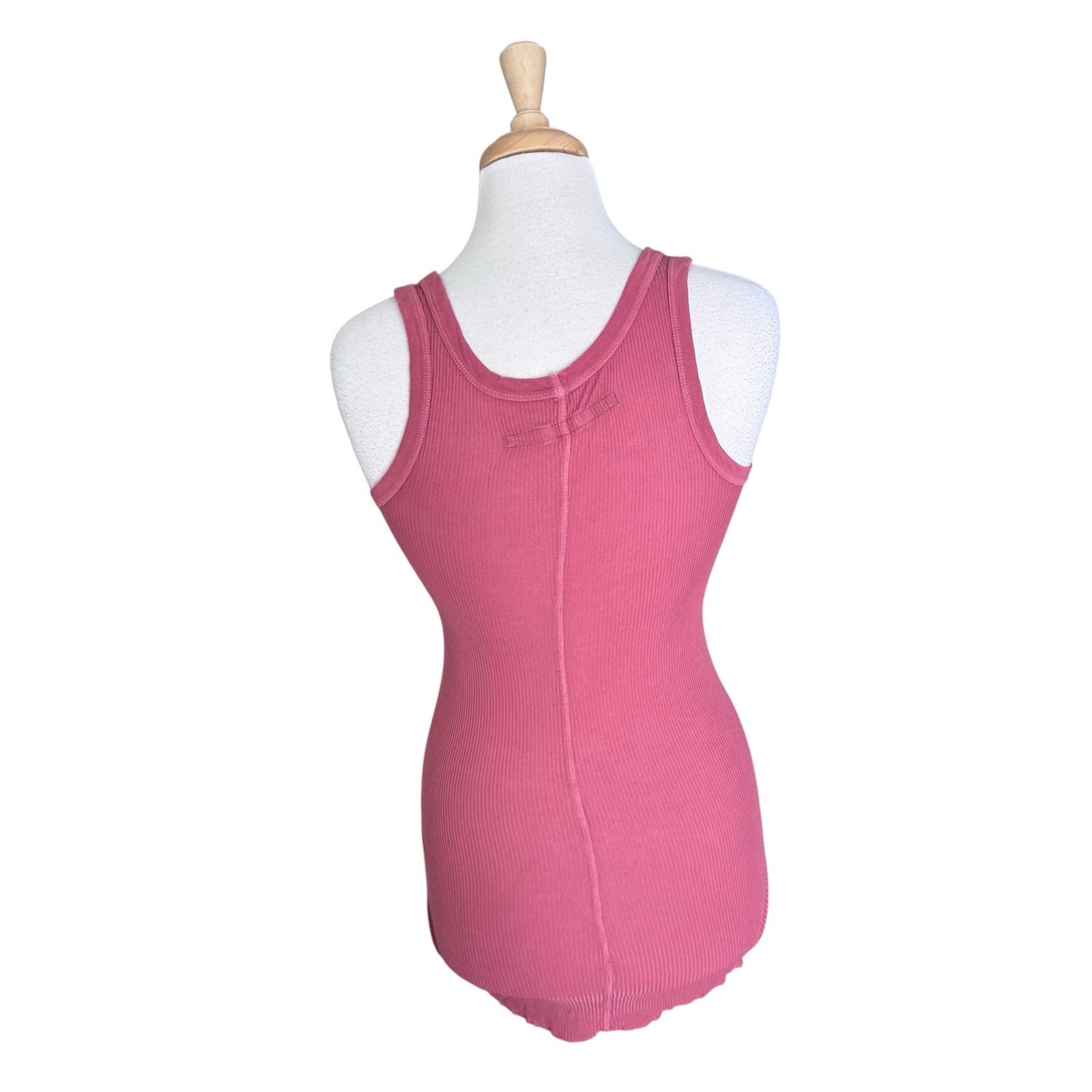 Enza Costa ENZA COSTA Ribbed Long Sleeveless Tank Top Apricot Small Size S / US 4 / IT 40 - 2 Thumbnail