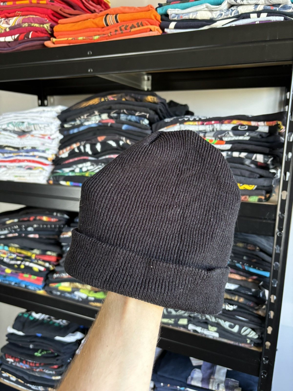 Nike Vintage Nike Black Small Swoosh big logo 90s 00s beanie hat Size ONE SIZE - 2 Thumbnail