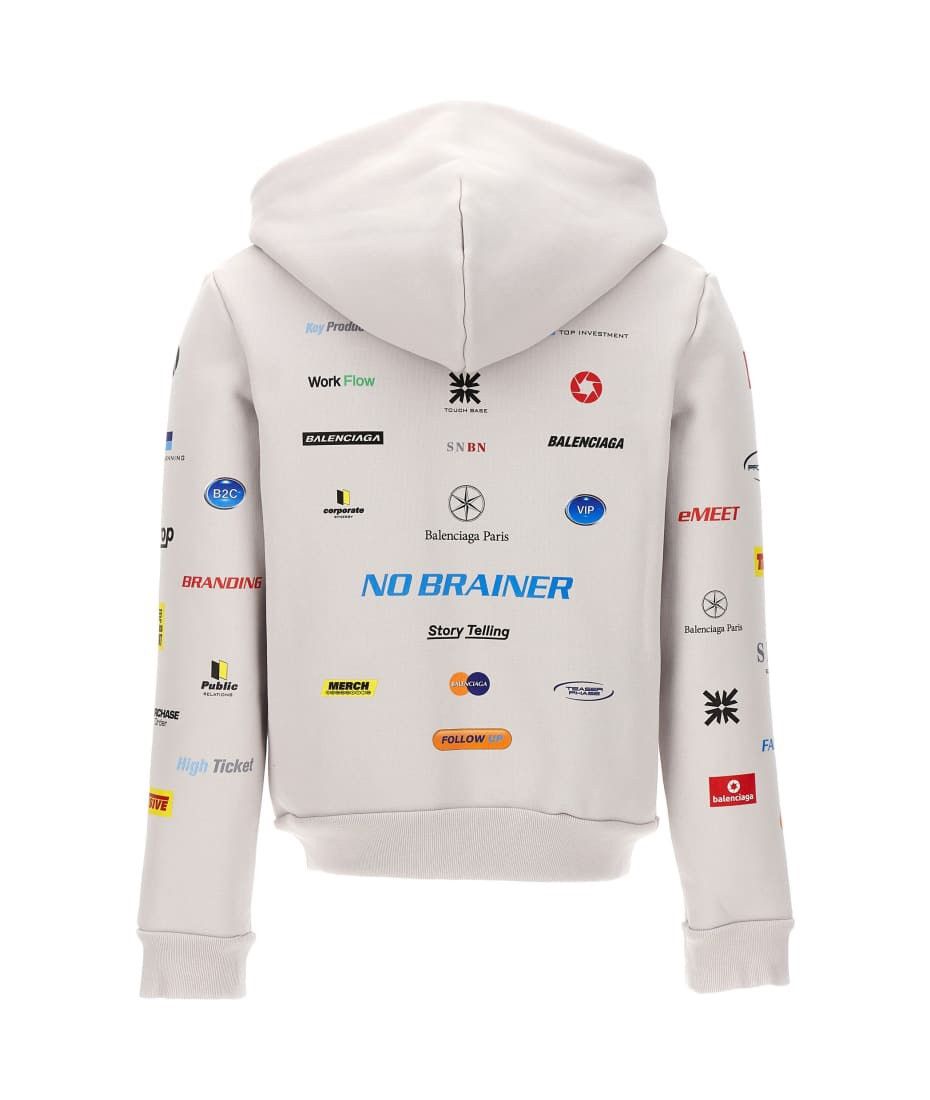 Balenciaga Balenciaga Business English Logo Zip Hoodie White Size S NWT Size S / US 4 / IT 40 - 2 Thumbnail