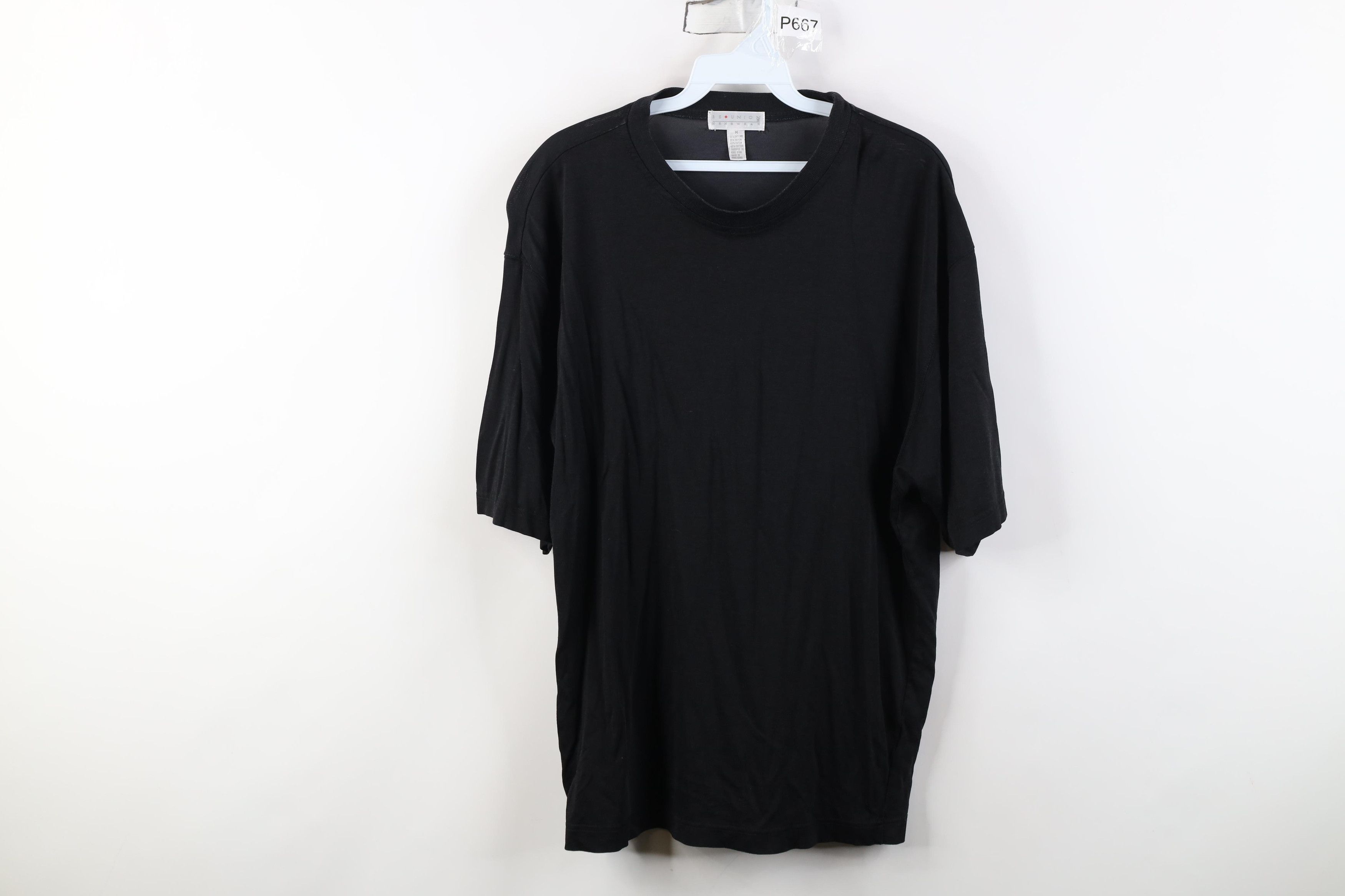 Vintage Vintage 90s Streetwear Gabardine Blend Knit Blank T-Shirt Size US M / EU 48-50 / 2 - 1 Thumbnail