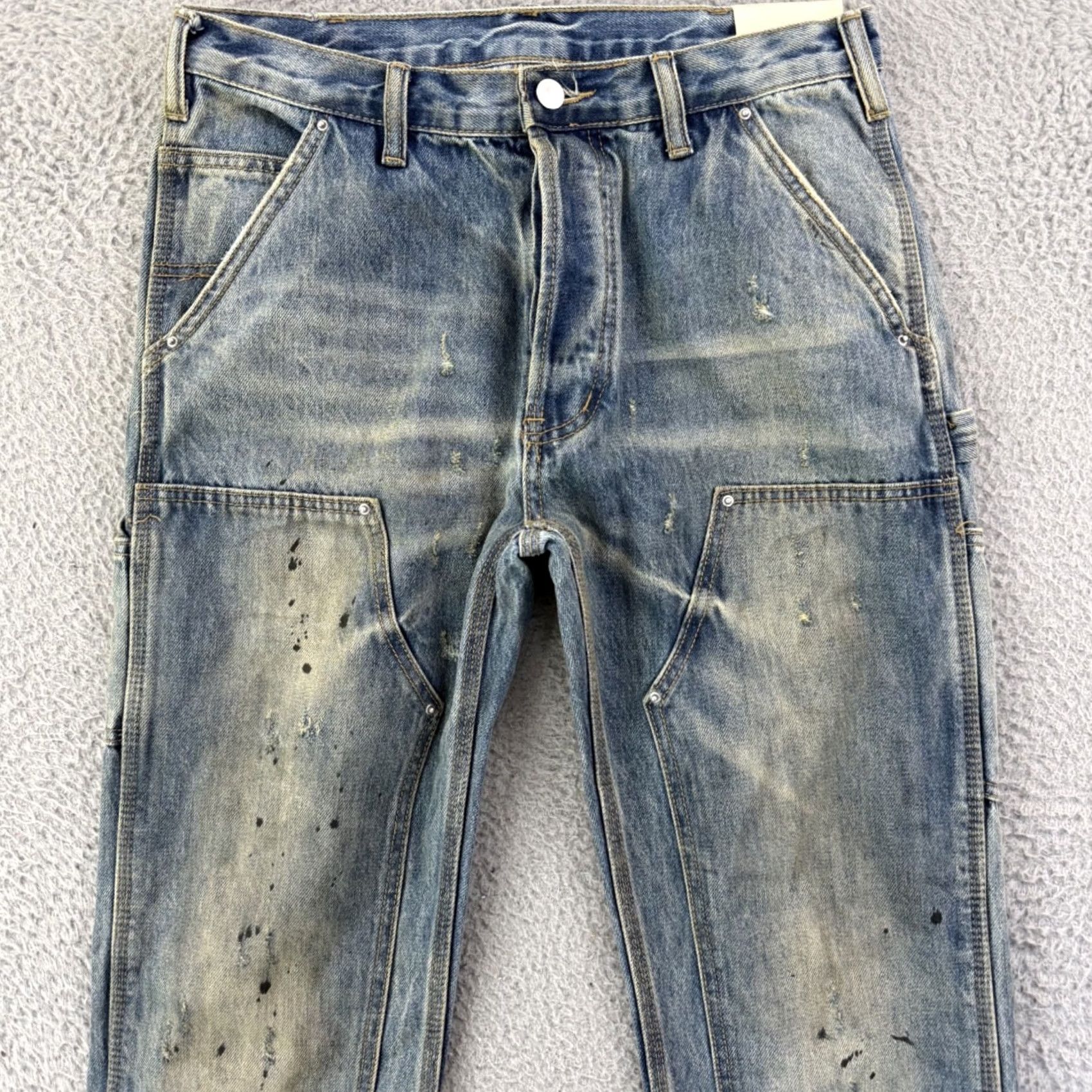 MNML MNML Jeans Mens 30x32 Blue Denim Distressed Grunge Button Fly NWT Size US 30 / EU 46 - 3 Thumbnail