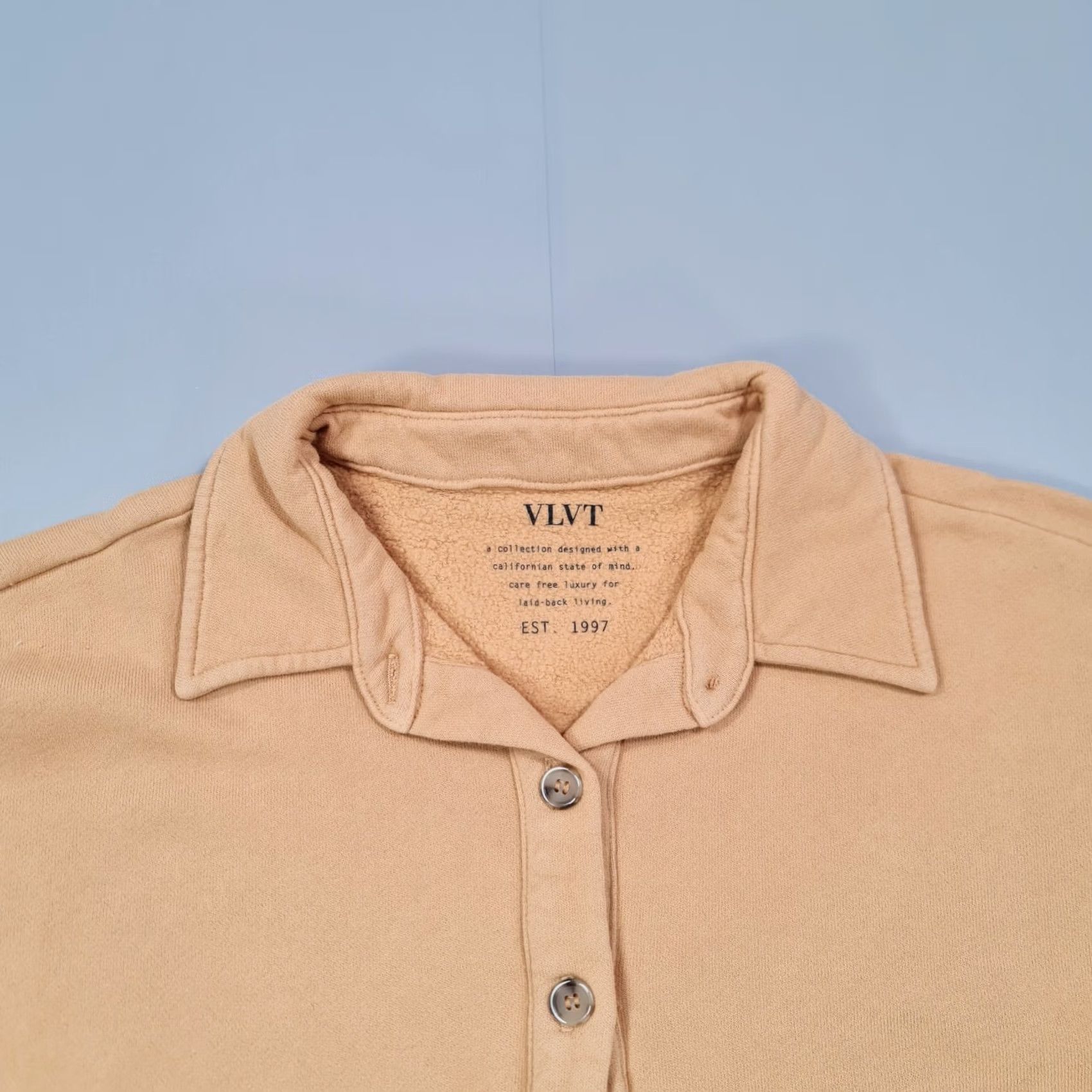 Velvet Velvet by Graham & Spencer Womens Sweatshirt Gold Large Denny Henley Sweater Top Size L / US 10 / IT 46 - 2 Thumbnail