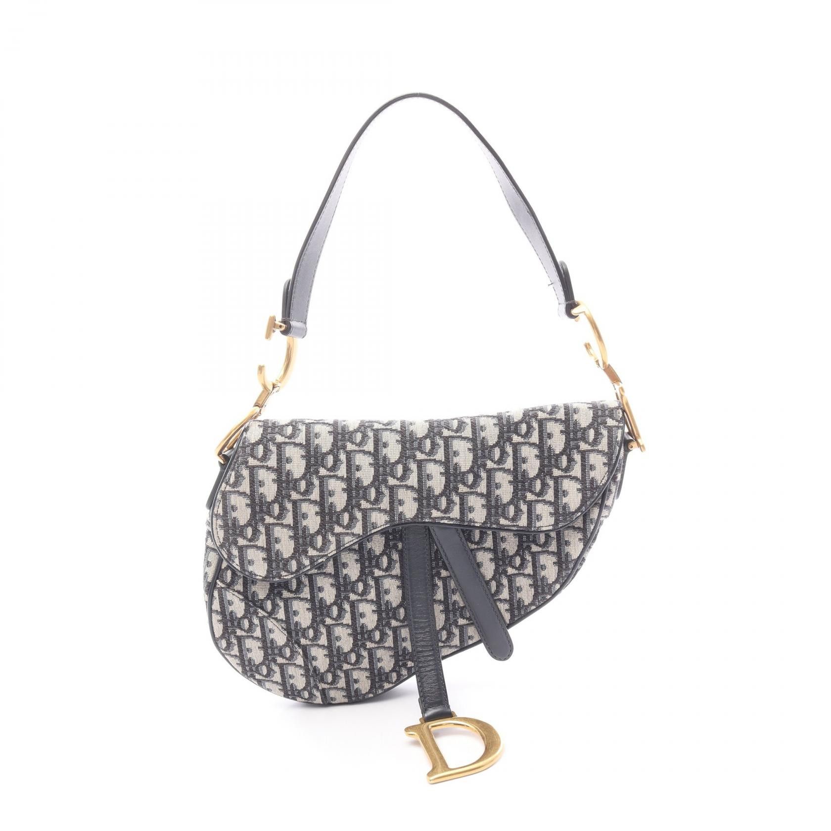 Dior Dior Dior Saddle Oblique Jacquard Canvas Leather Handbag Leather Handbag DUTY FREE for USA Size ONE SIZE - 1 Thumbnail
