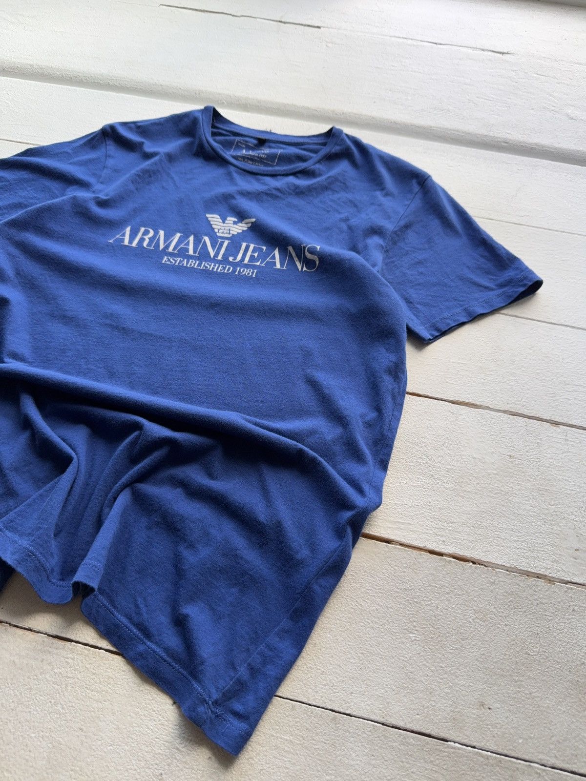 Armani 00s Luxury Retro Big Logo Armani Jeans Y2K T Shirt Size US S / EU 44-46 / 1 - 3 Thumbnail