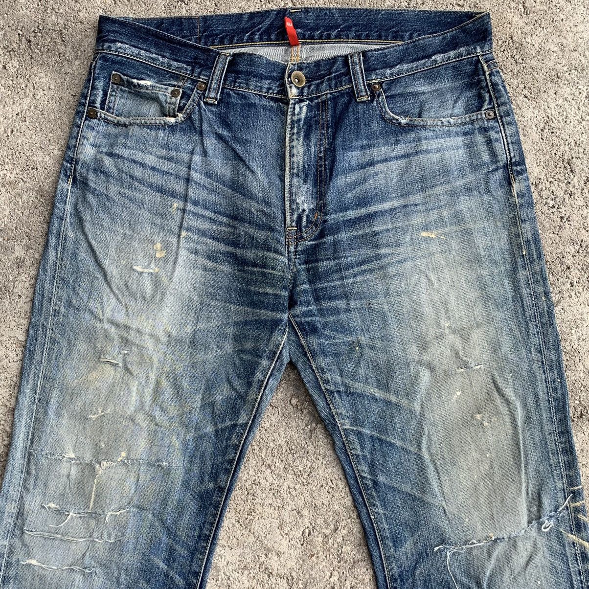 Undercover × Uniqlo Vintage Y2K Uniqlo Japanese Paint Distressed Denim Jeans W35 Size US 35 - 3 Thumbnail
