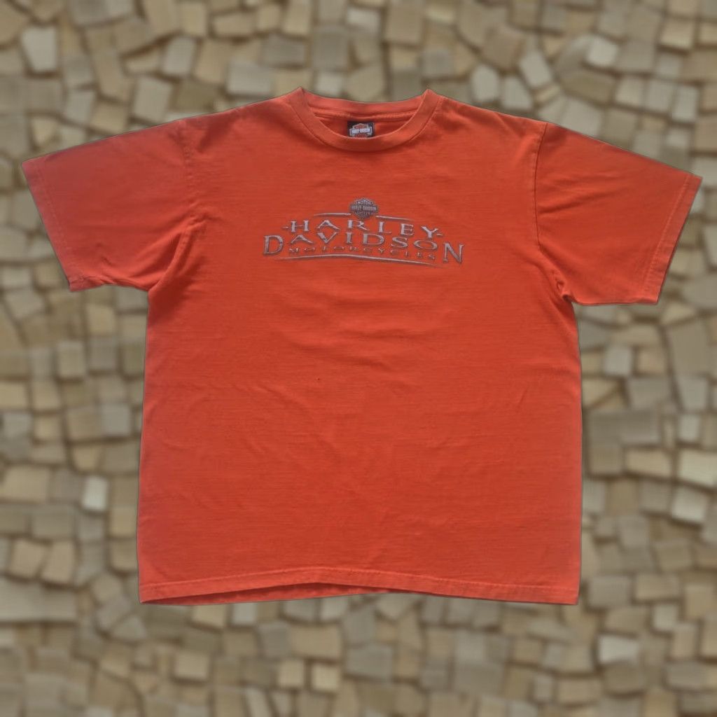 Harley Davidson VINTAGE Harley-Davidson T-Shirt Orange 2XL USA Made 90s Y2K Retro Motorcycle Mens Short Sleeve Crew Neck Graphic Print Size US XXL / EU 58 / 5 - 1 Thumbnail