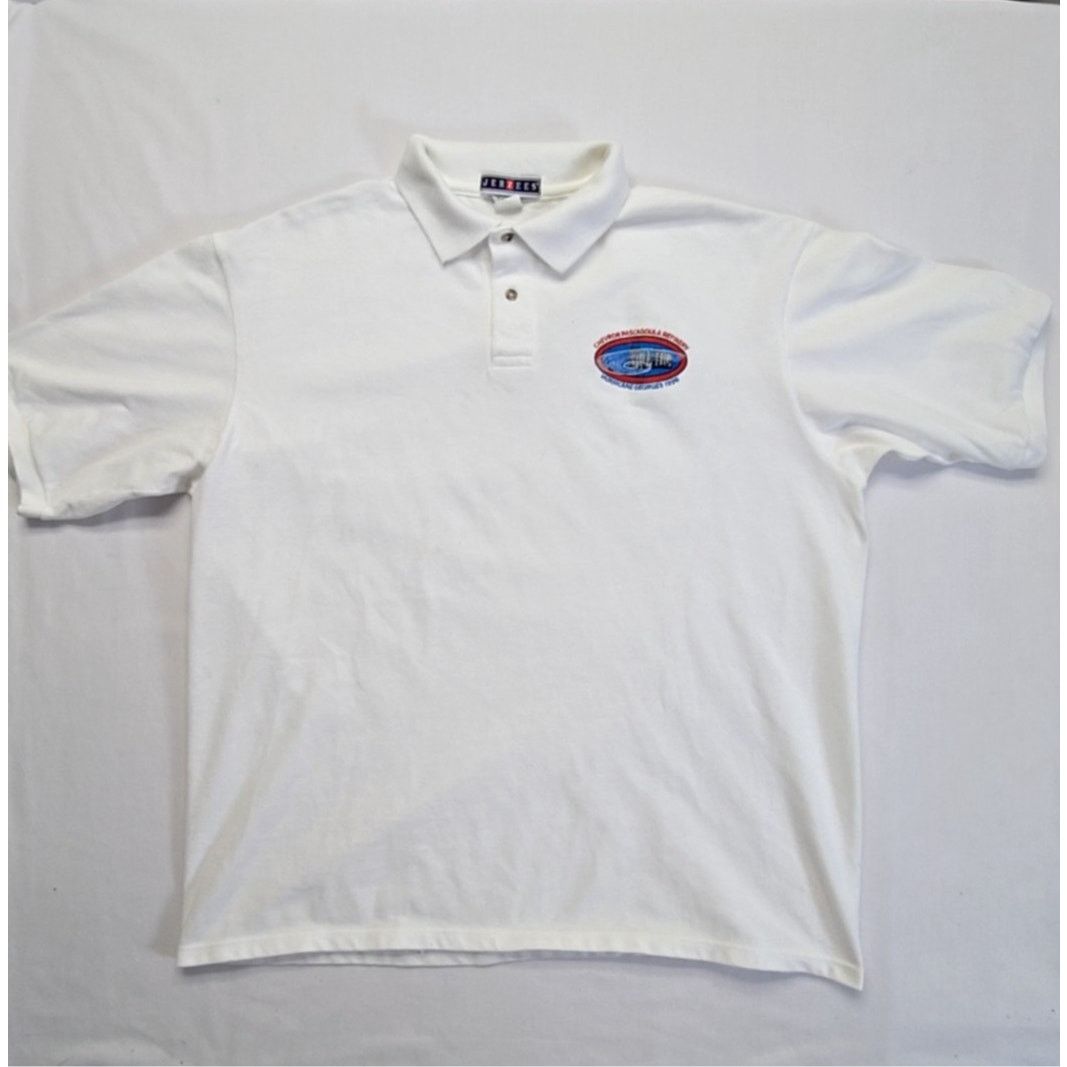 Jerzees Vintage Chevron Polo Shirt Pascagoula 1998 XL VTG 90s Size US XL / EU 56 / 4 - 1 Thumbnail