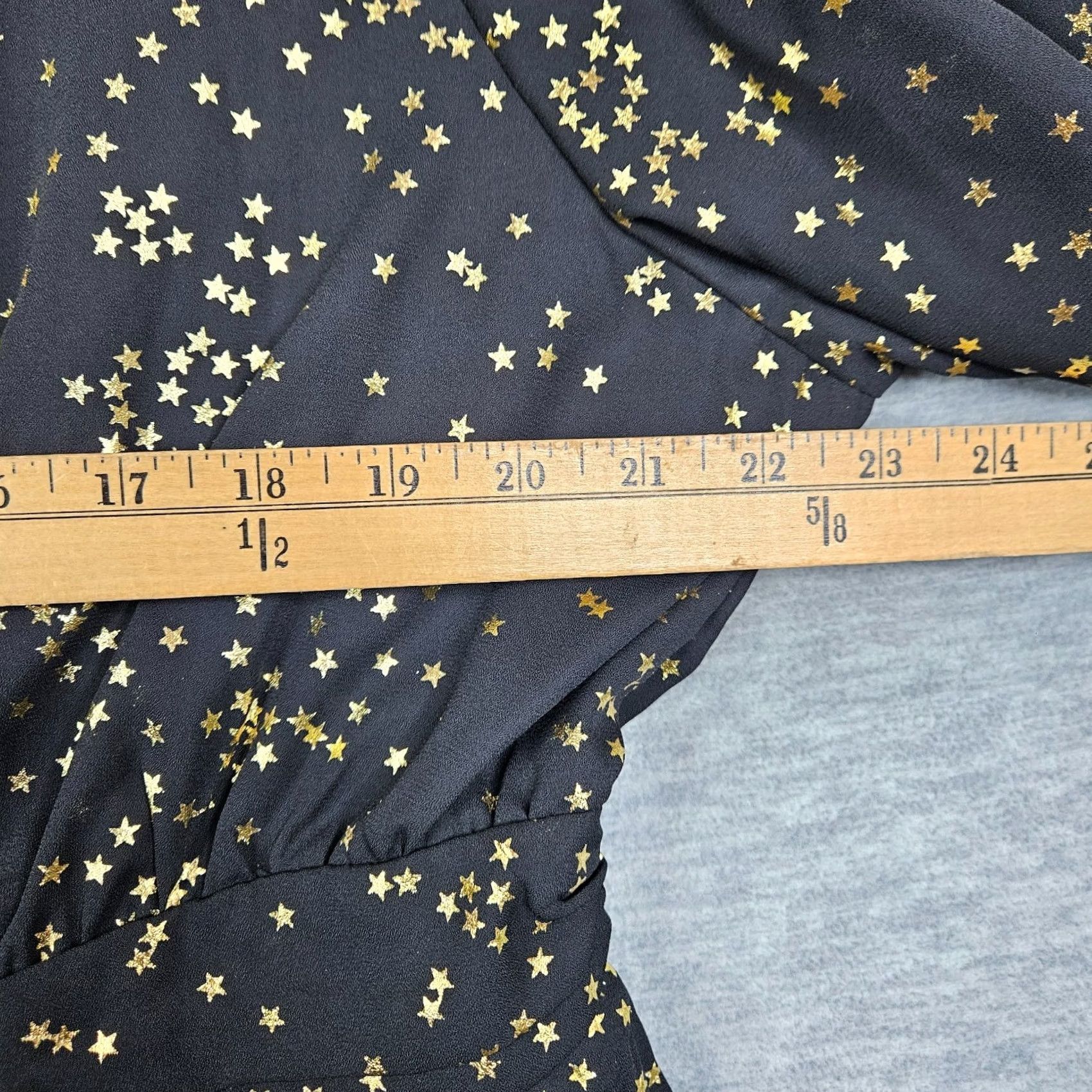 Vintage BLOOMCHIC Blouse Women's Black Gold Star Asymmetrical Lantern Sleeve Shirt Plus Size 18-20 Size XXL / US 16-18 / IT 52-54 - 3 Thumbnail