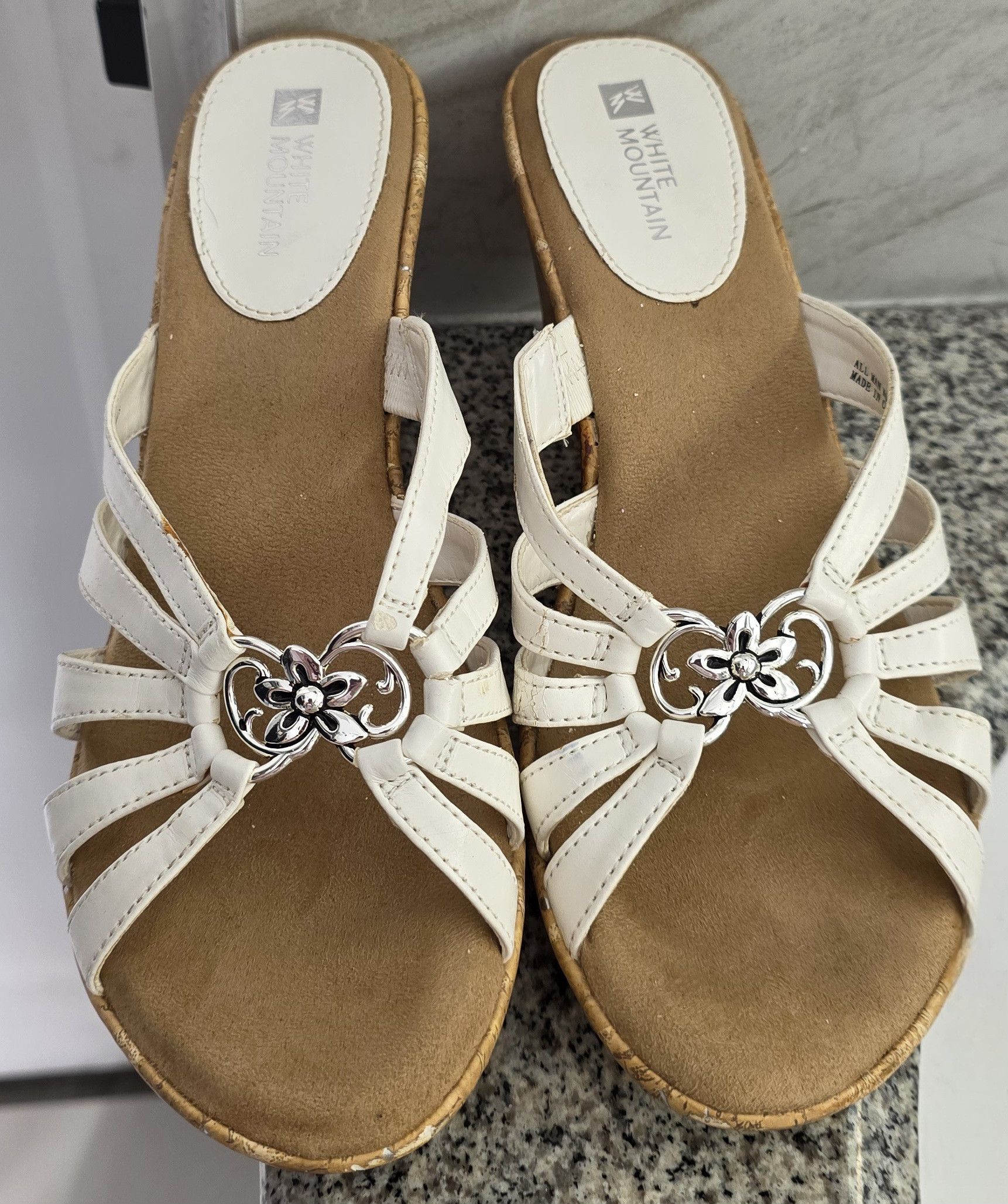 Other White Mountain Silver Flower Wedge Sandals 100-W11095 8.5 Size US 8.5 / IT 38.5 - 1 Thumbnail