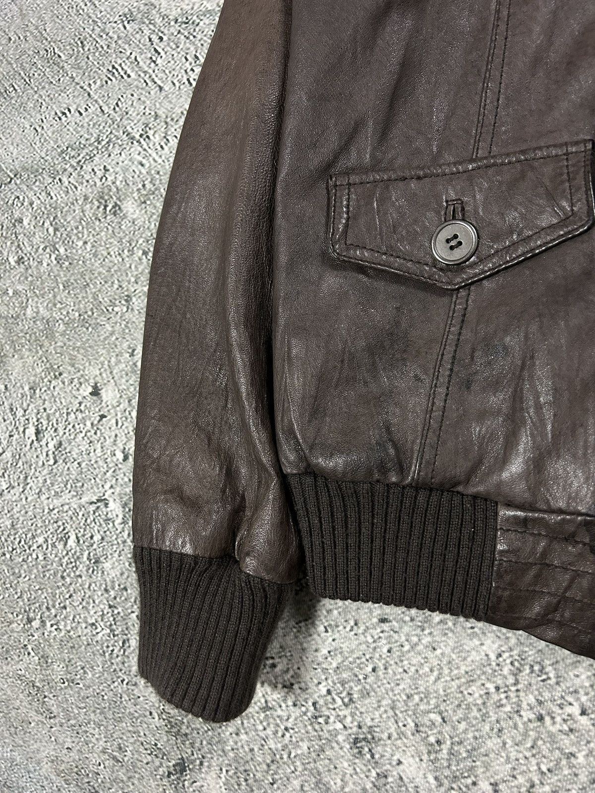 Leather Bikbok brown vintage leather jacket hooded Size US XS / EU 42 / 0 - 3 Thumbnail