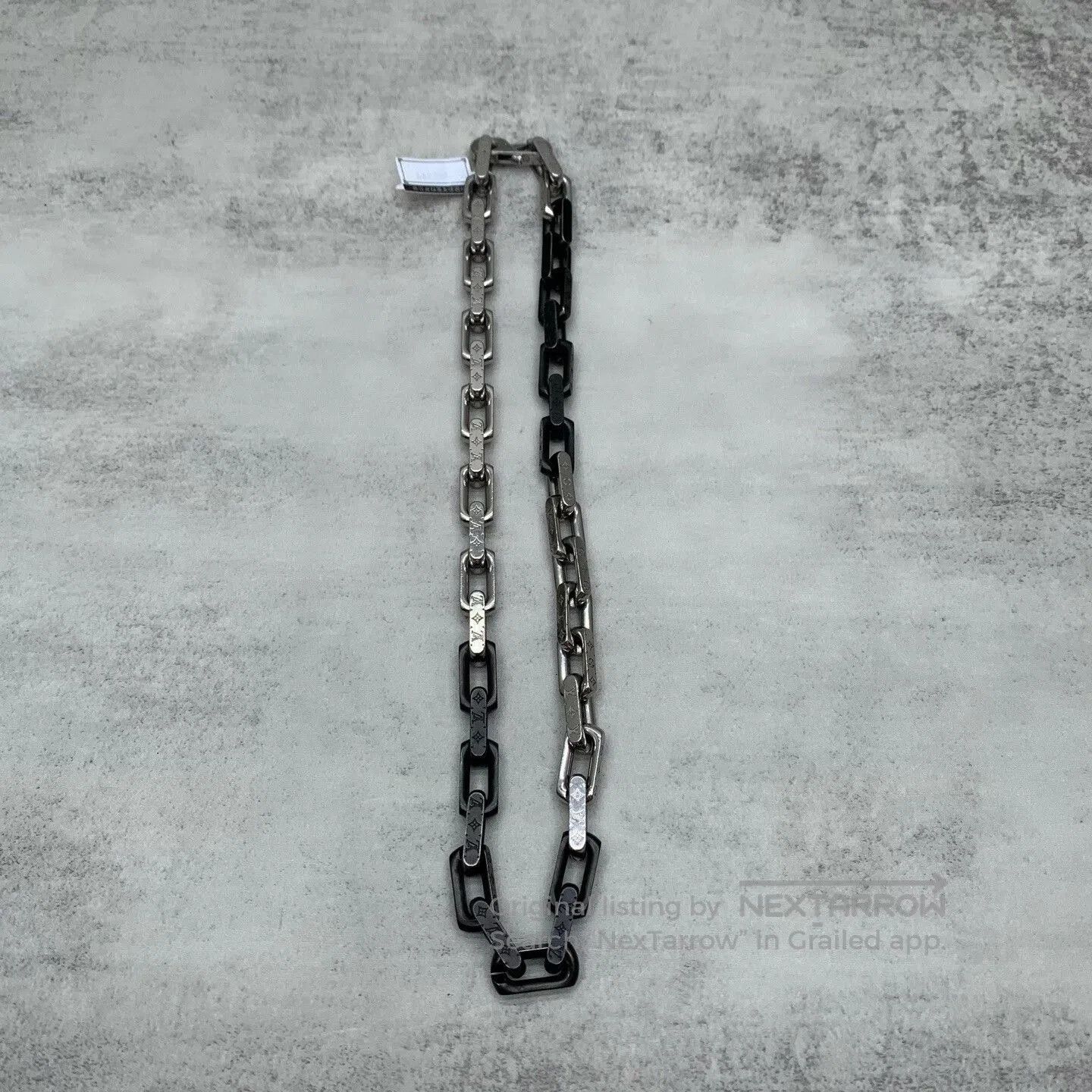 Louis Vuitton lv black silver chain necklace 55cm. Size ONE SIZE - 2 Thumbnail