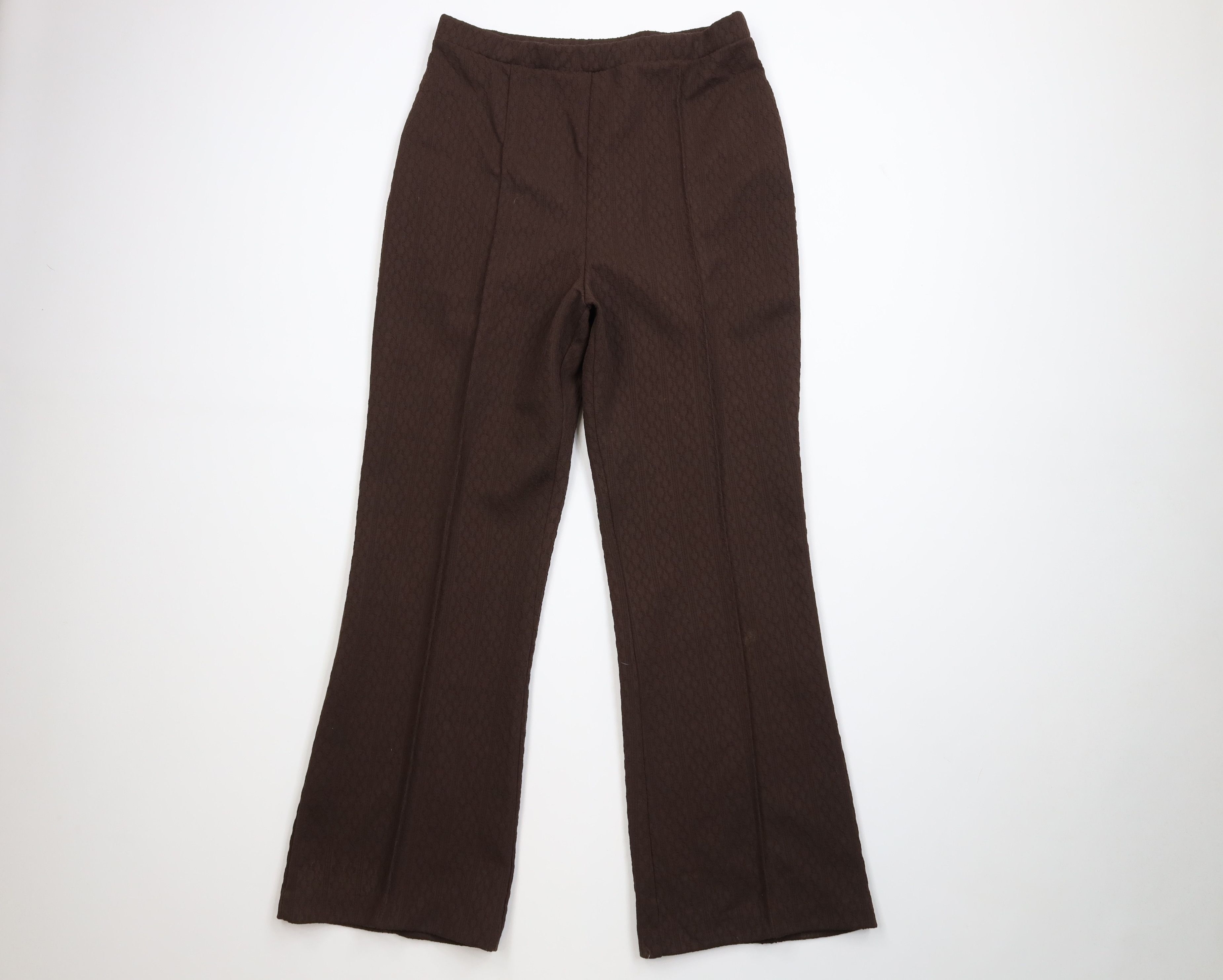 Vintage Vintage 70s Streetwear Knit Bell Bottoms Pants Brown USA Size 38" / US 16 / IT 52 - 1 Thumbnail