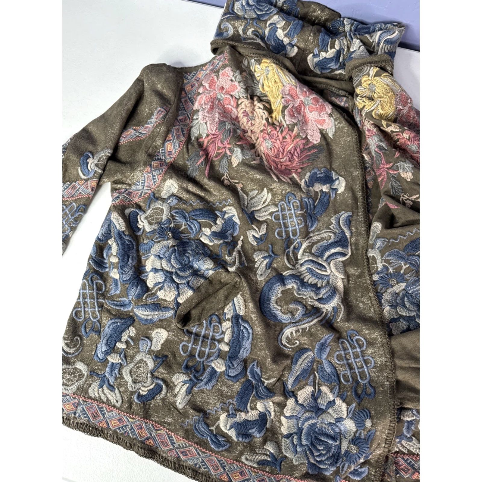 Johnny Was Johnny Was Wrap Hoodie Cardigan Sweater Sz M Embroidered Metallic Floral Multicolor Long Sleeve Jacket Women Kimono Size M / US 6-8 / IT 42-44 - 7 Thumbnail