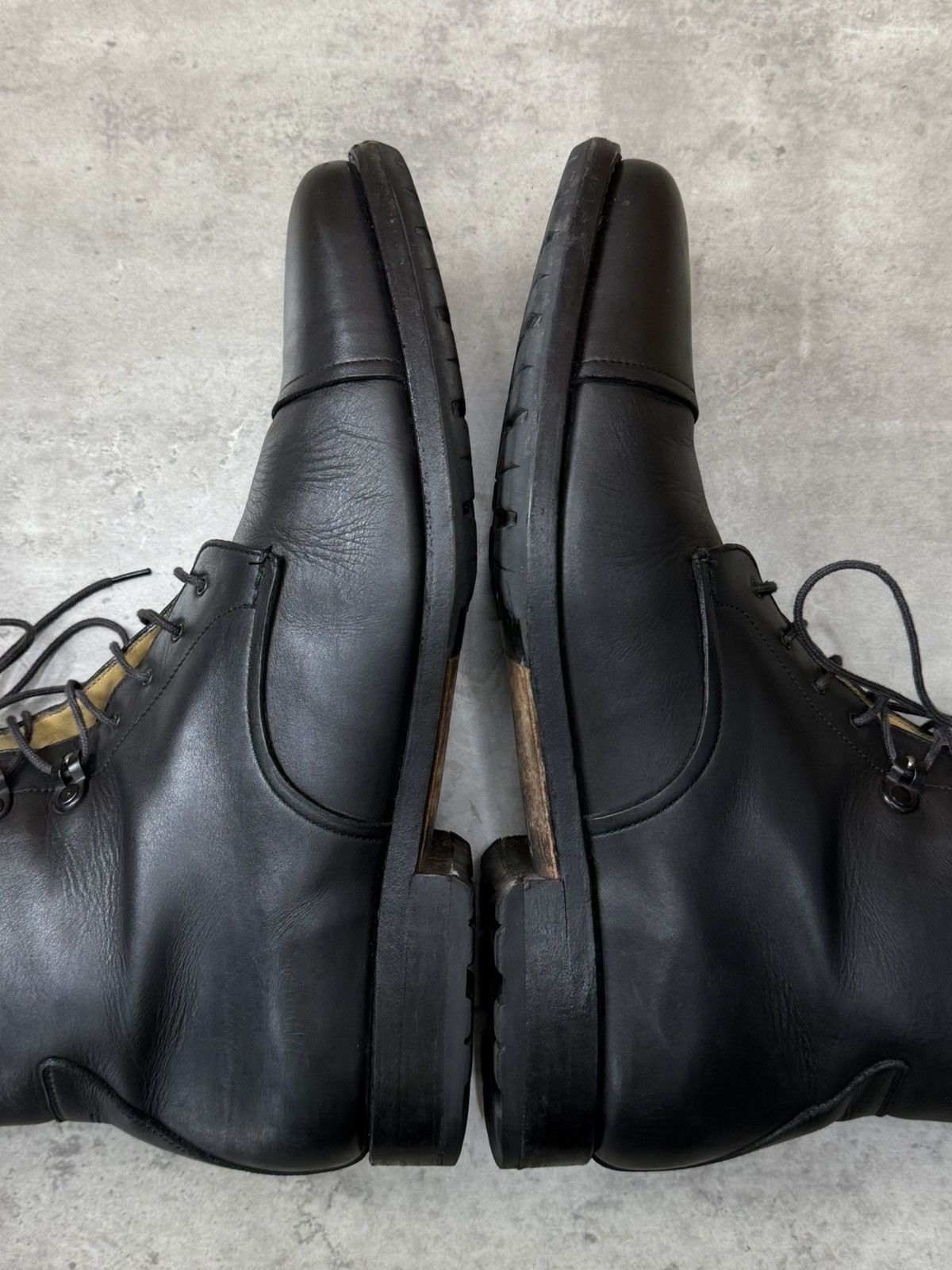Heschung Heschung Black Leather Cap Toe Lace Up Ankle Boots Size 9 Size US 10 / EU 43 - 18 Thumbnail